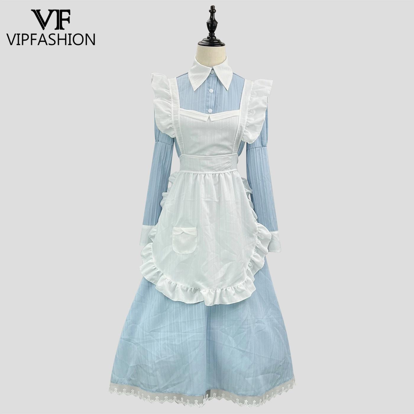 Korean Lifestyle - VIP FASHION Viktorianisches Dienstmädchenkleid, Lolita-Cosplay-Kostüm, traditionelles